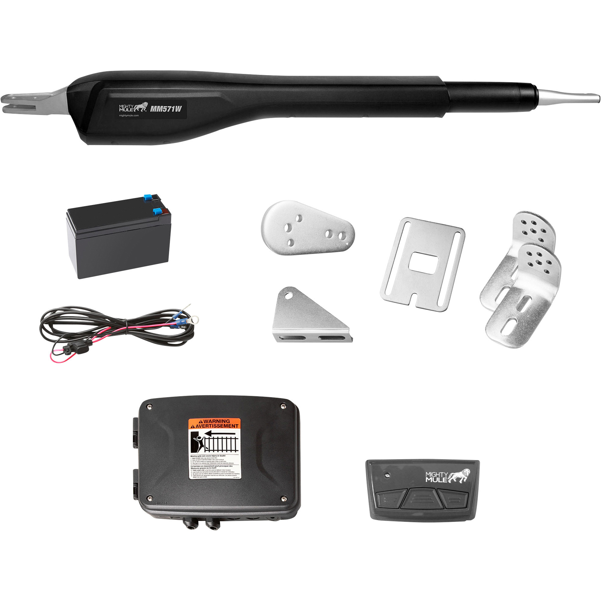 Mighty Mule Smart Capable, Solar Compatible Heavy-Duty Single Gate Opener, 850-Lb. Capacity, Model# MM571W